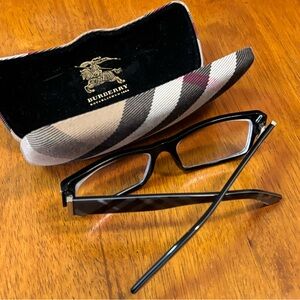 Burberry Glasses B 2091 3001 54017 140 Black Plastic Grey Plaid Arms Nova Check
